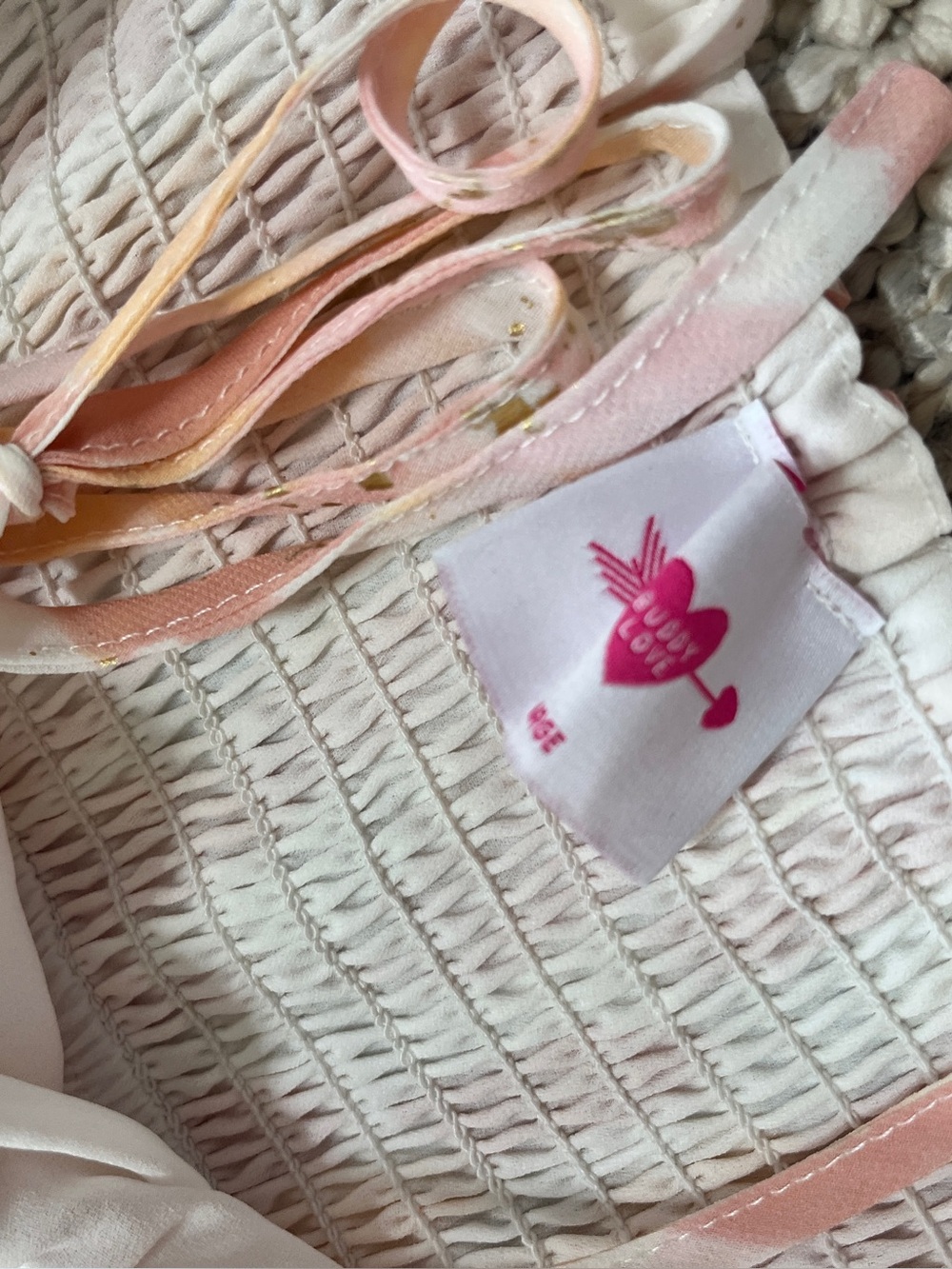 Pink orange gold & white dress Buddy Love large - Picture 6 of 7